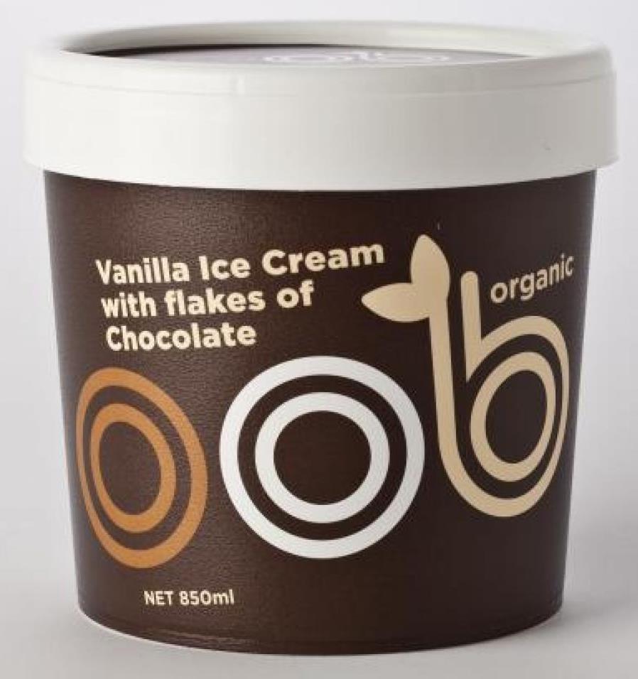 oob vanilla ice cream with flakes of chocolate
